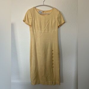 Jones New York Light Yellow Midi Dress